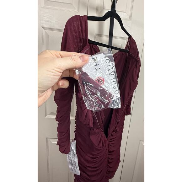 Dress the Population XXL‎ Burgundy "Dawn" Off Shoulder Long Sleeve Dress NWT - Picture 9 of 10